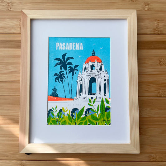 framed art print of pasadena city hall