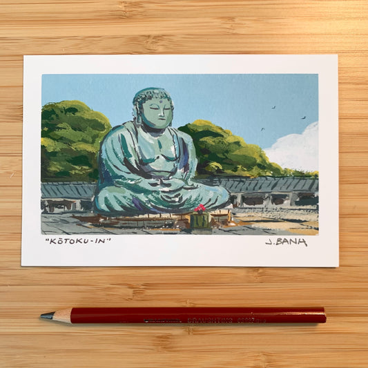 4 x 6 art print of a giant buddha painting