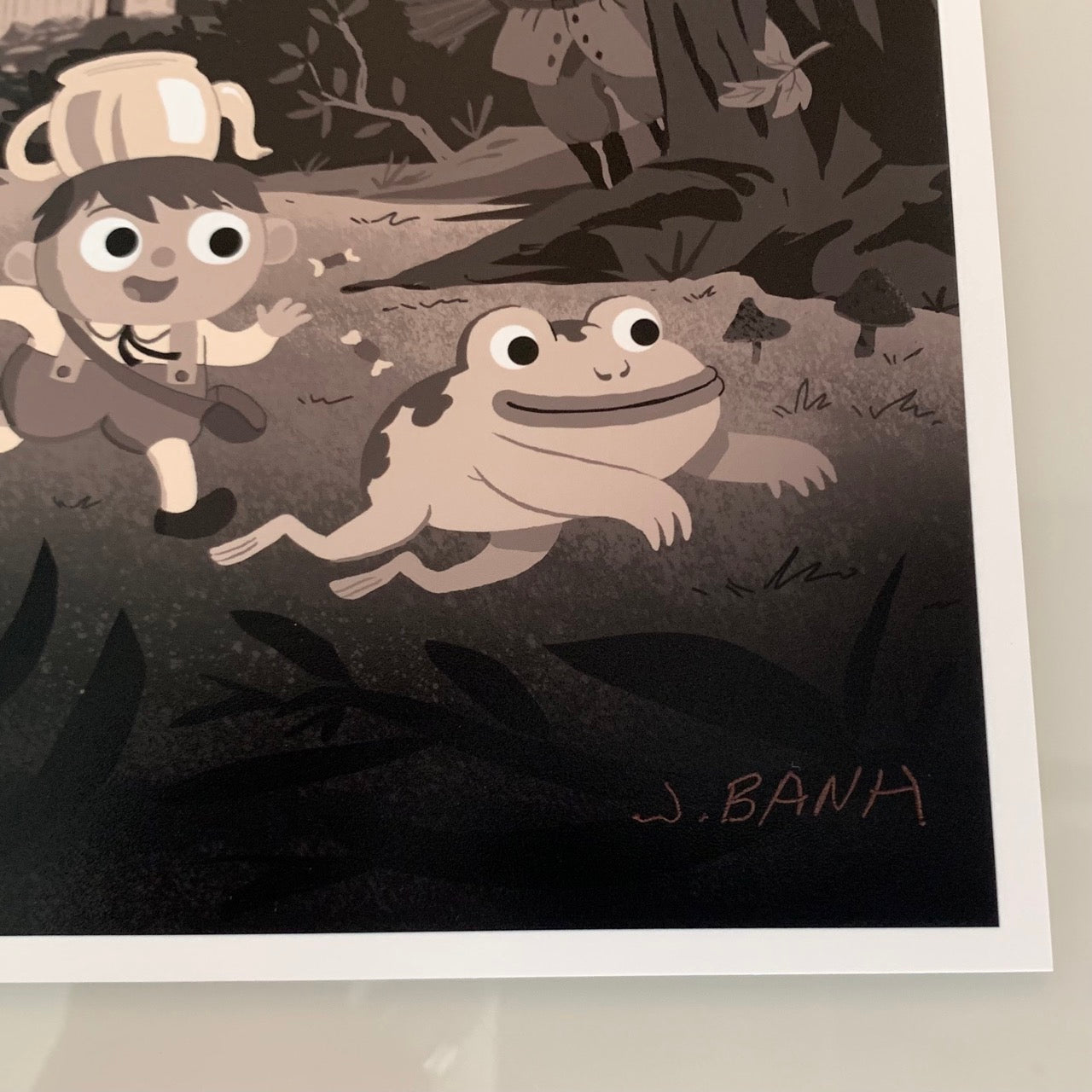 close up of signature of art print of over the garden wall fan art
