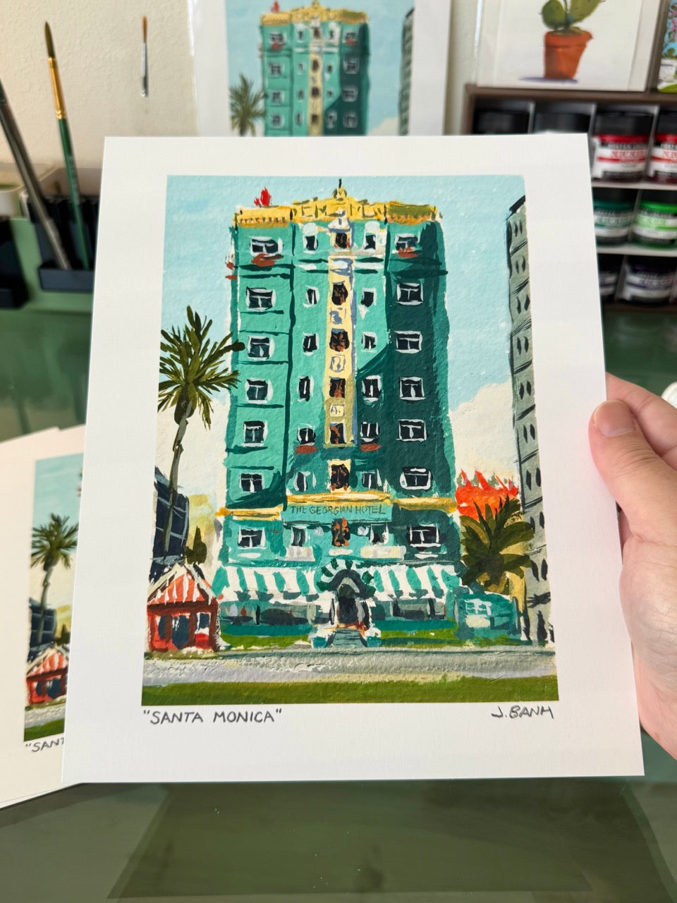 The Georgian Hotel- ART PRINT - Turquoise Hotel in Santa Monica, CA