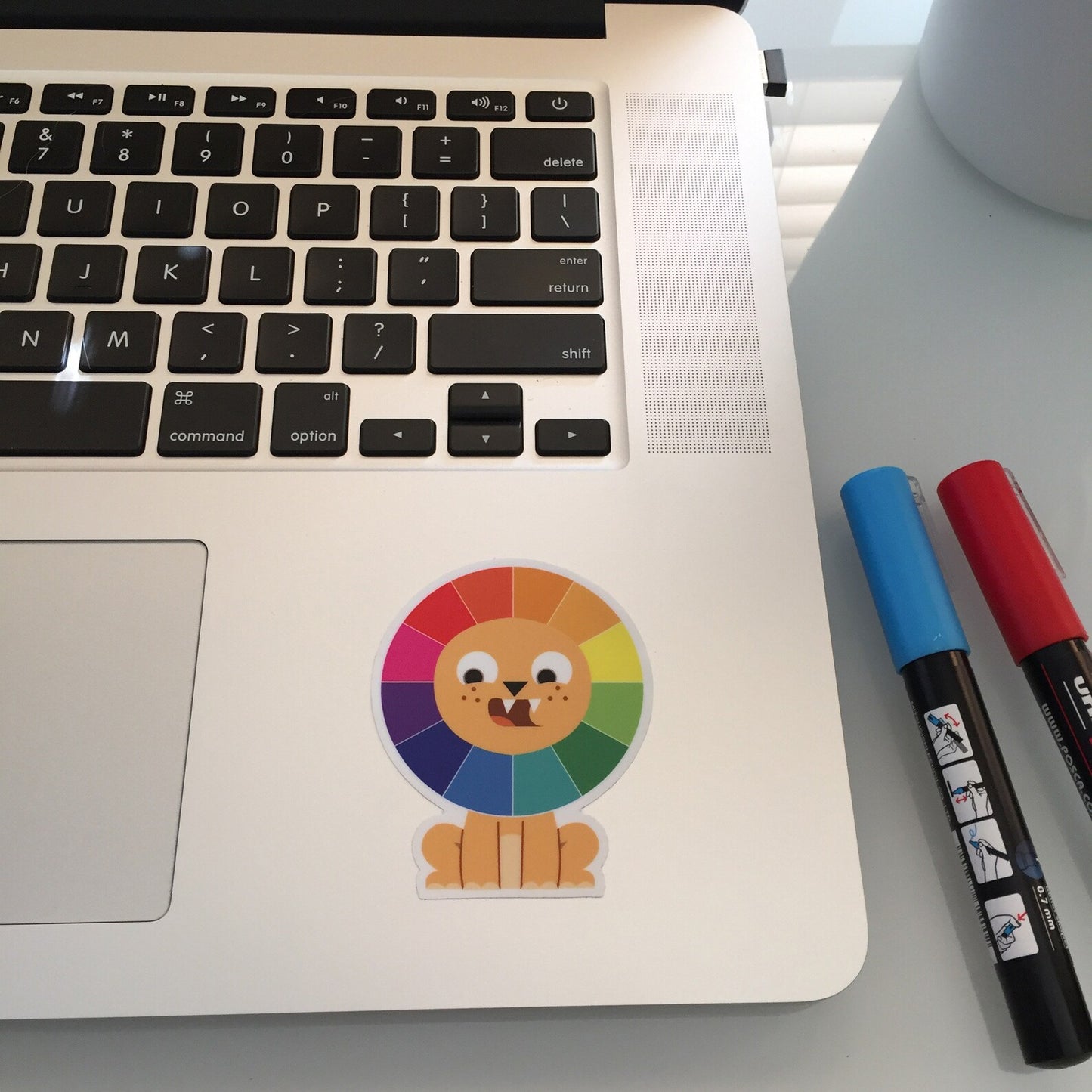 Rainbow Color Wheel Lion Cub - STICKER - artist reference tool
