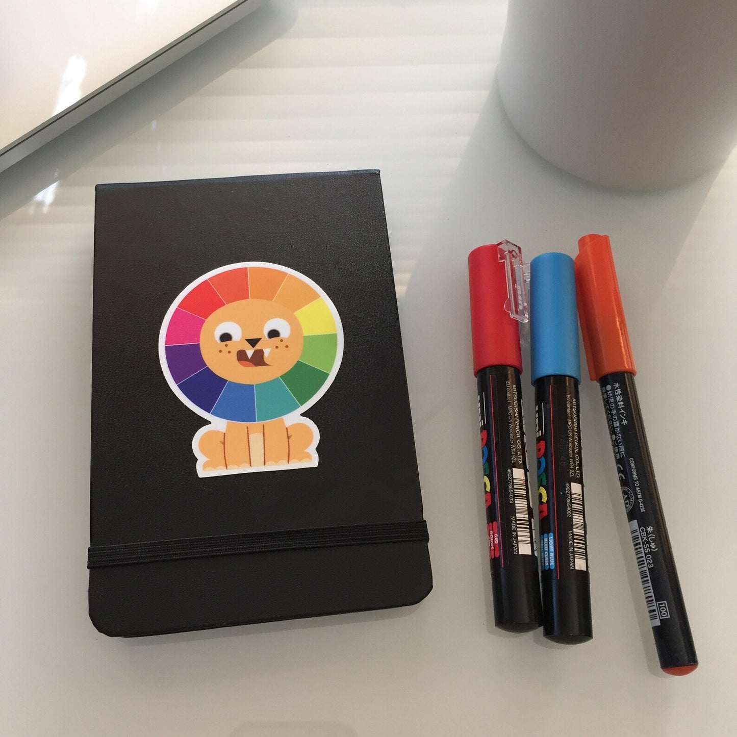 Rainbow Color Wheel Lion Cub - STICKER - artist reference tool