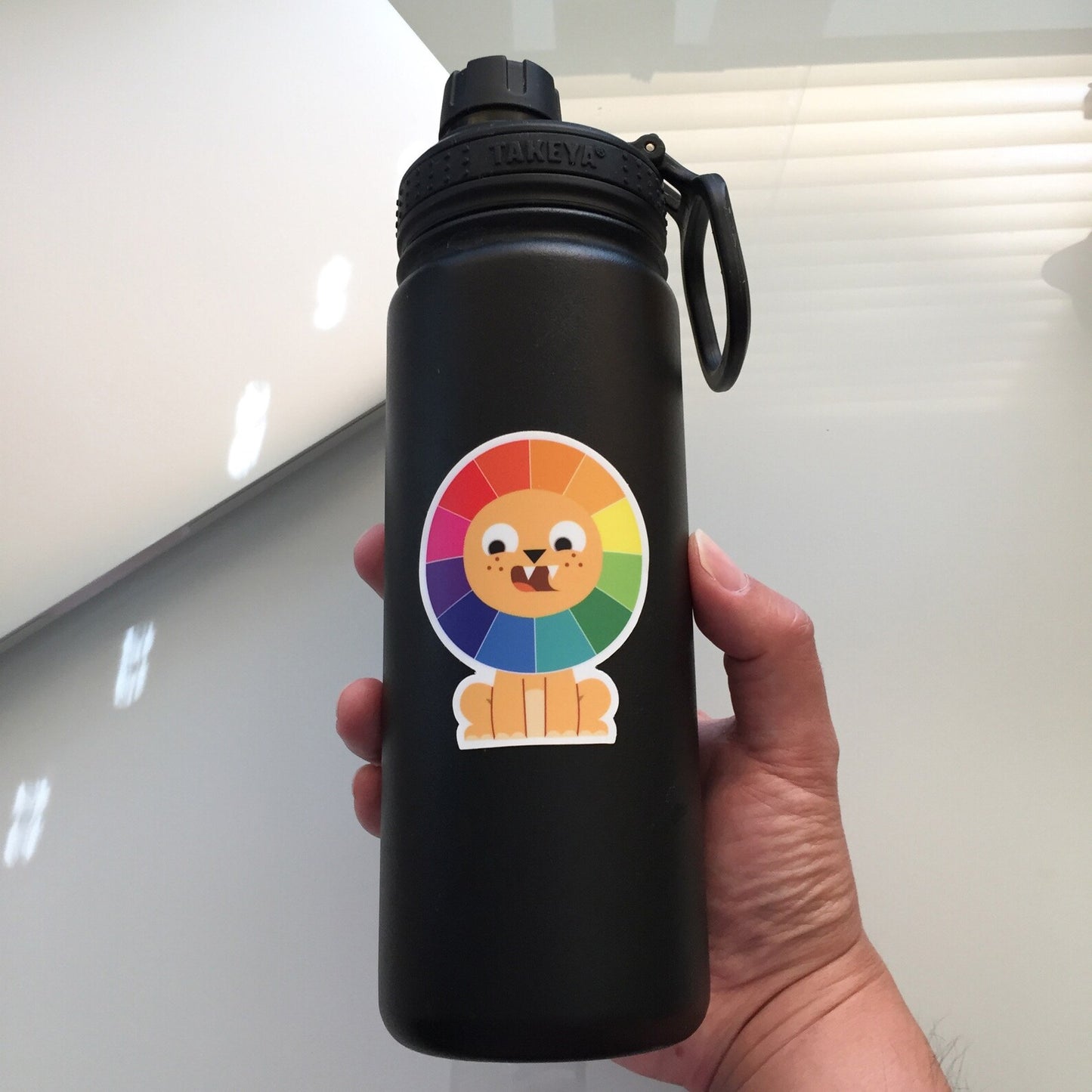 Rainbow Color Wheel Lion Cub - STICKER - artist reference tool