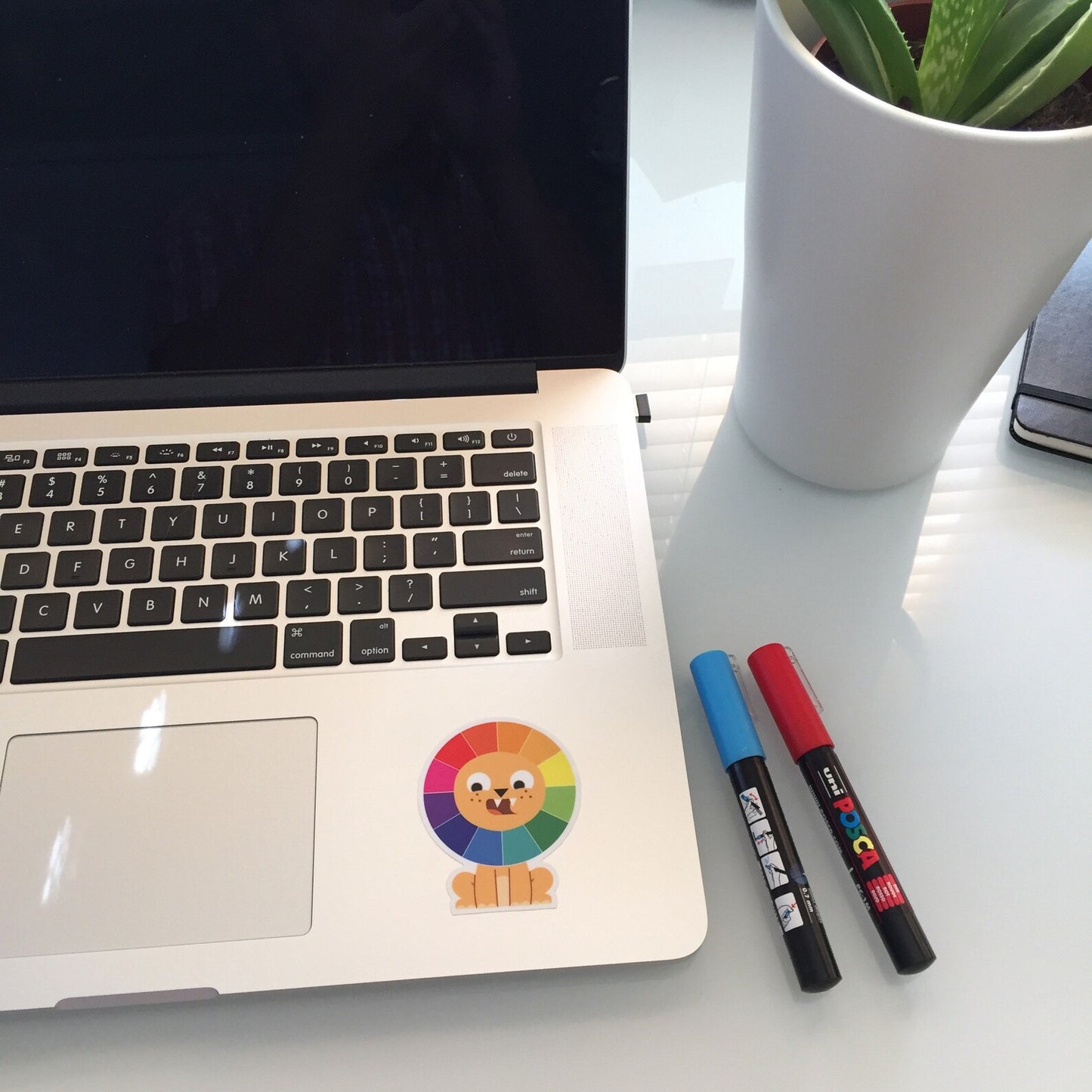 Rainbow Color Wheel Lion Cub - STICKER - artist reference tool