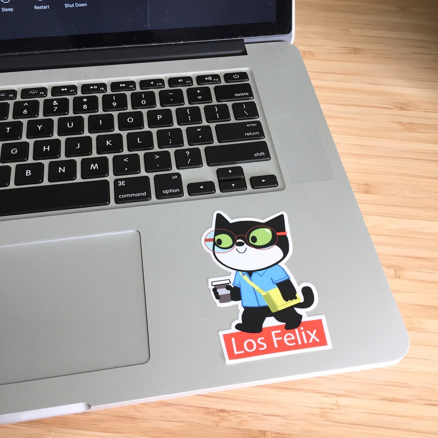 Los Felix, Los Feliz - Hipster cat coffee - LA - STICKERS FOR LAPTOP