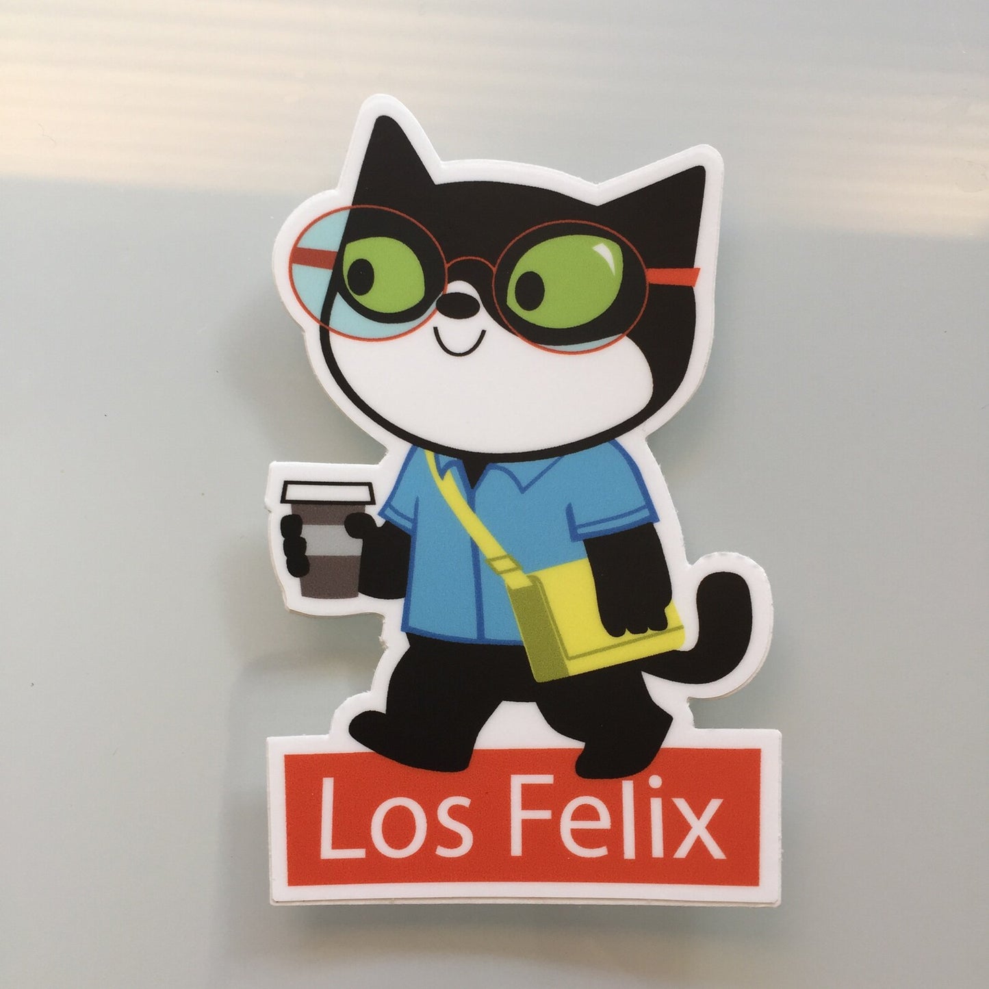 Los Felix, Los Feliz - Hipster cat coffee - LA - STICKERS FOR LAPTOP
