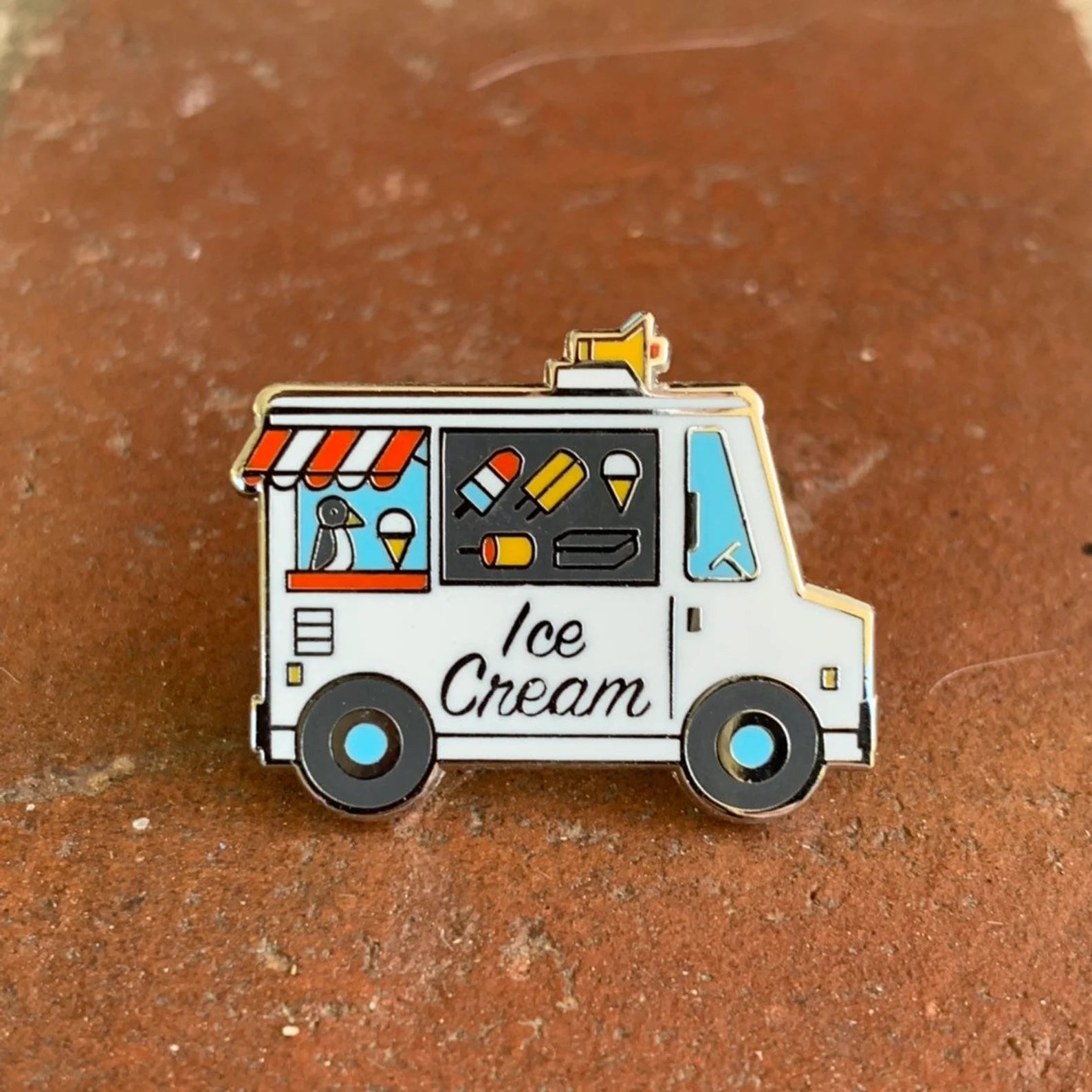 white ice cream truck pin