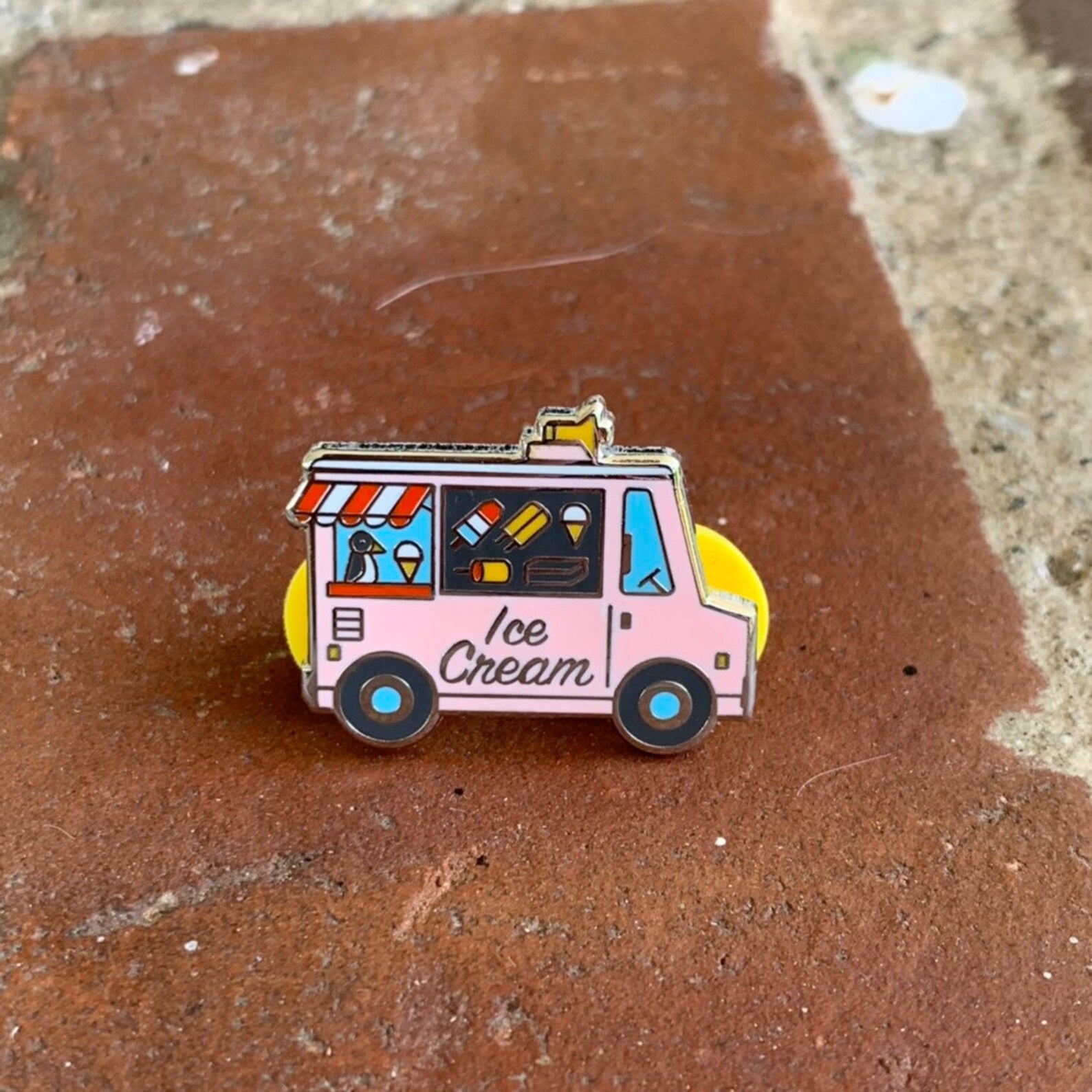 pink ice cream truck pin
