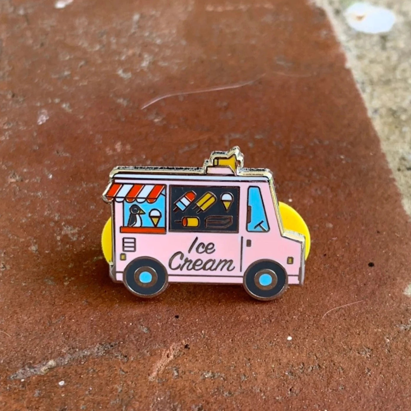 pink ice cream truck pin