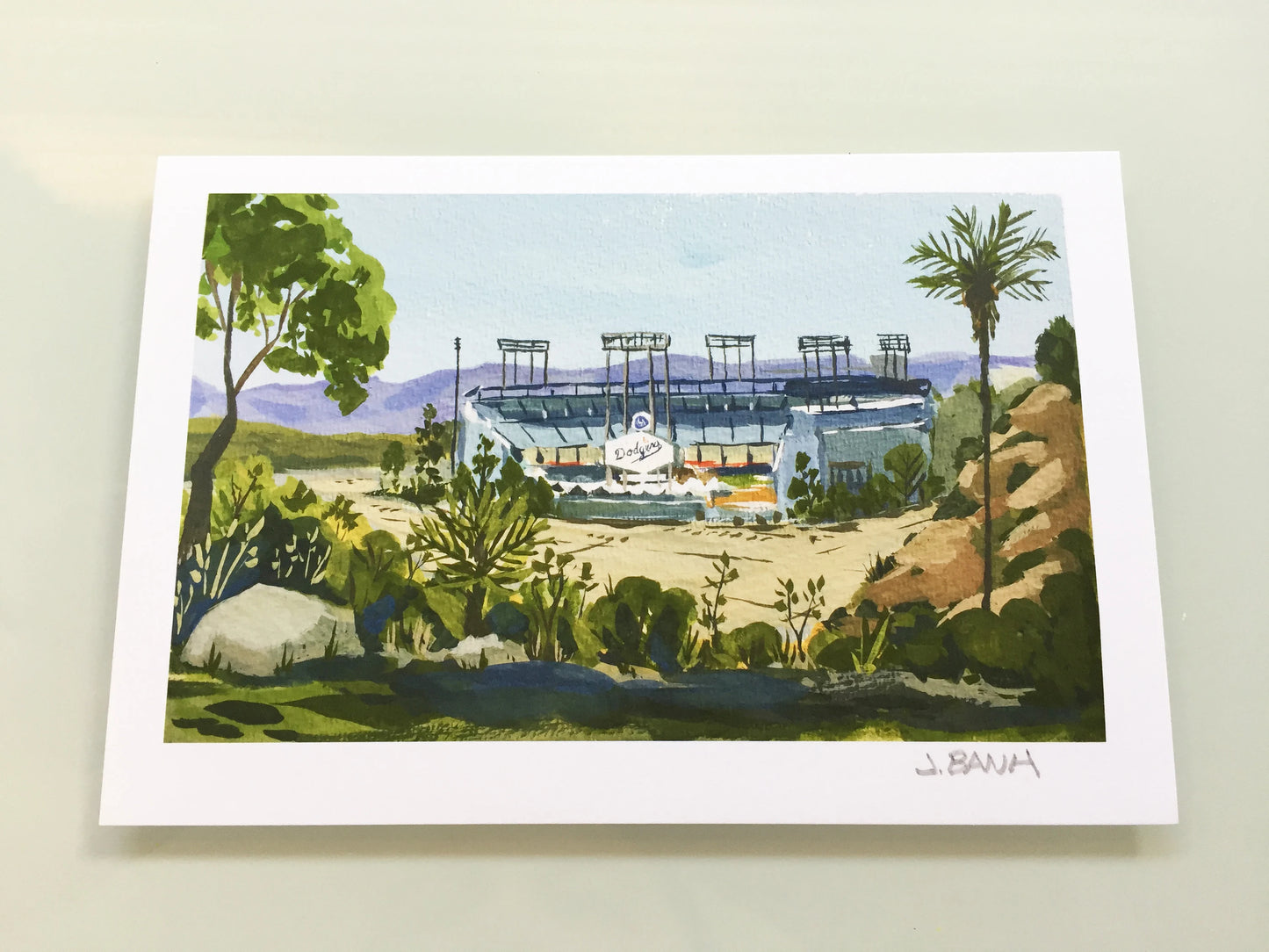 art print of dodger stadium