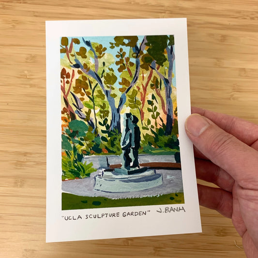 art print of the sculpture garden at UCLA