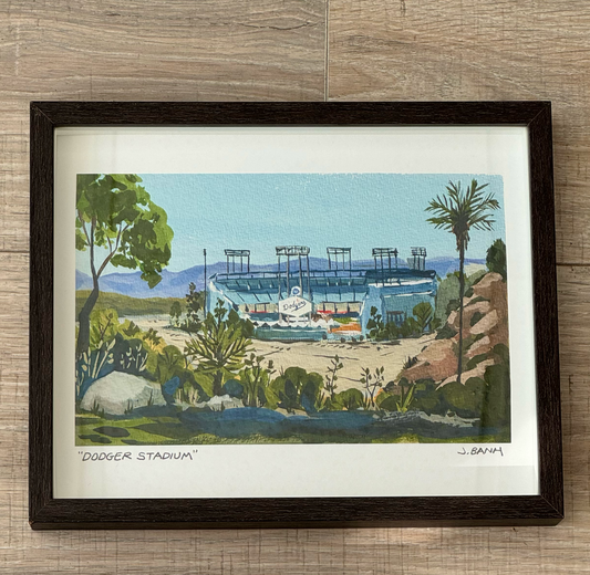 Dodger Stadium - Los Angeles Landmark - ART PRINT - CALIFORNIA -  BASEBALL FAN
