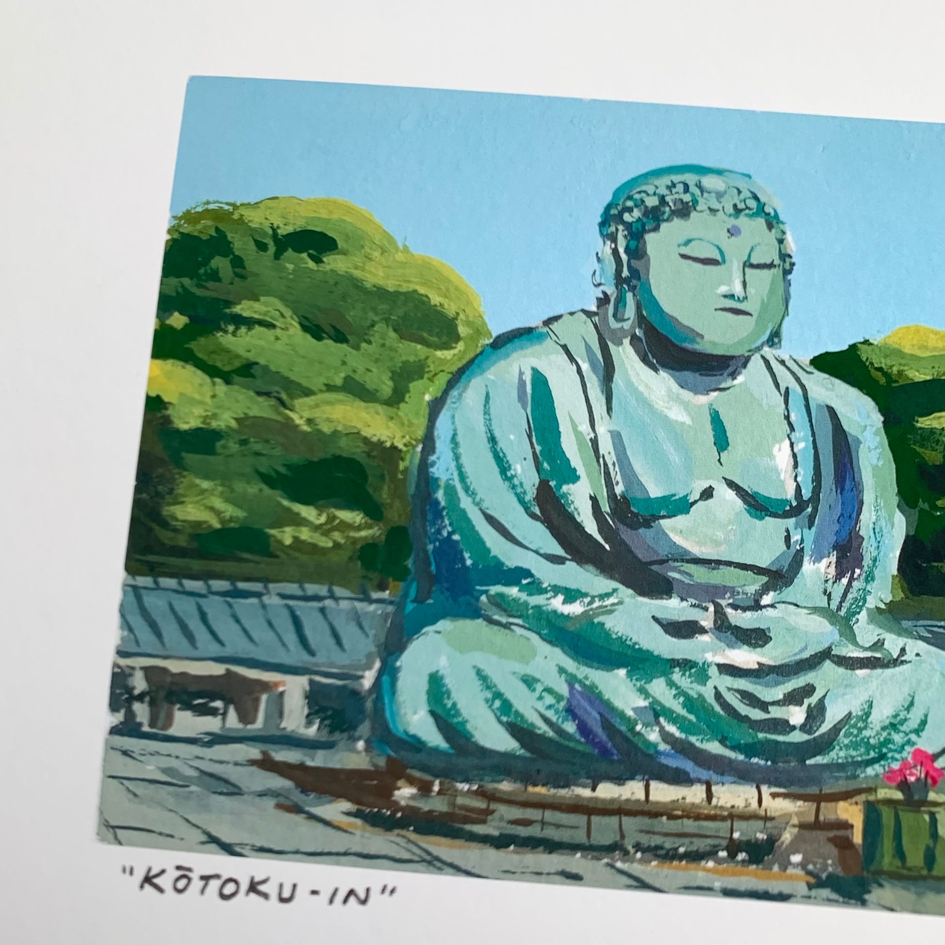 close up of buddha painting
