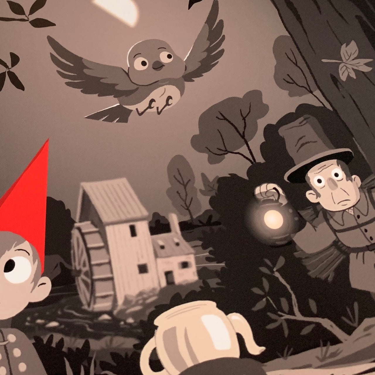 close up of art print of over the garden wall fan art