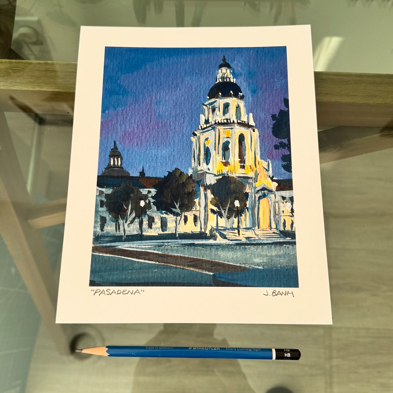 Pasadena City Hall at Night - ART PRINT - Pawnee - Parks and Rec