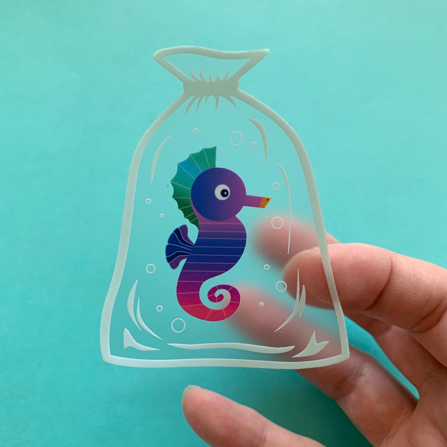 Translucent Seahorse - crayon pony fish - life aquatic - STICKER