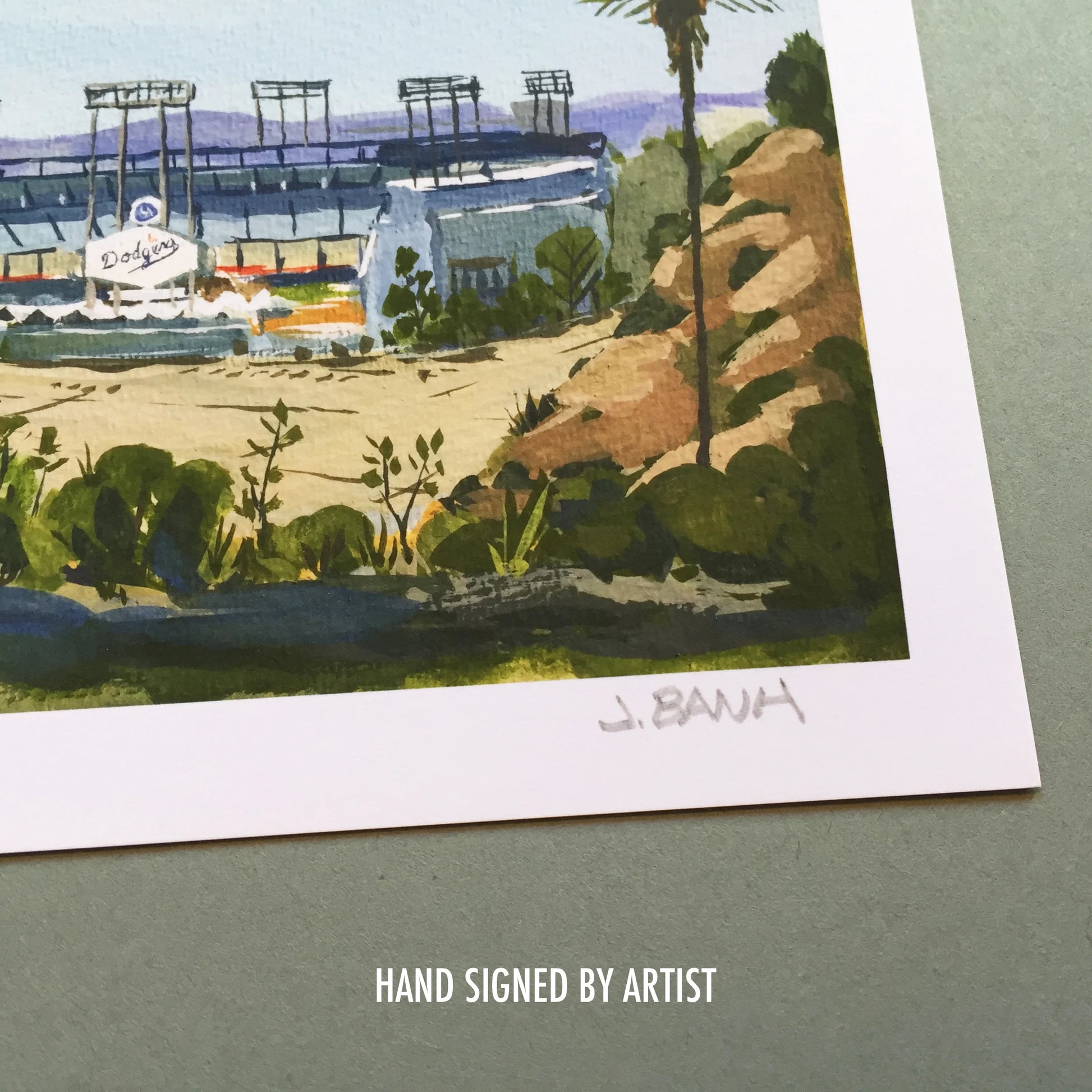 art print of dodger stadium signed
