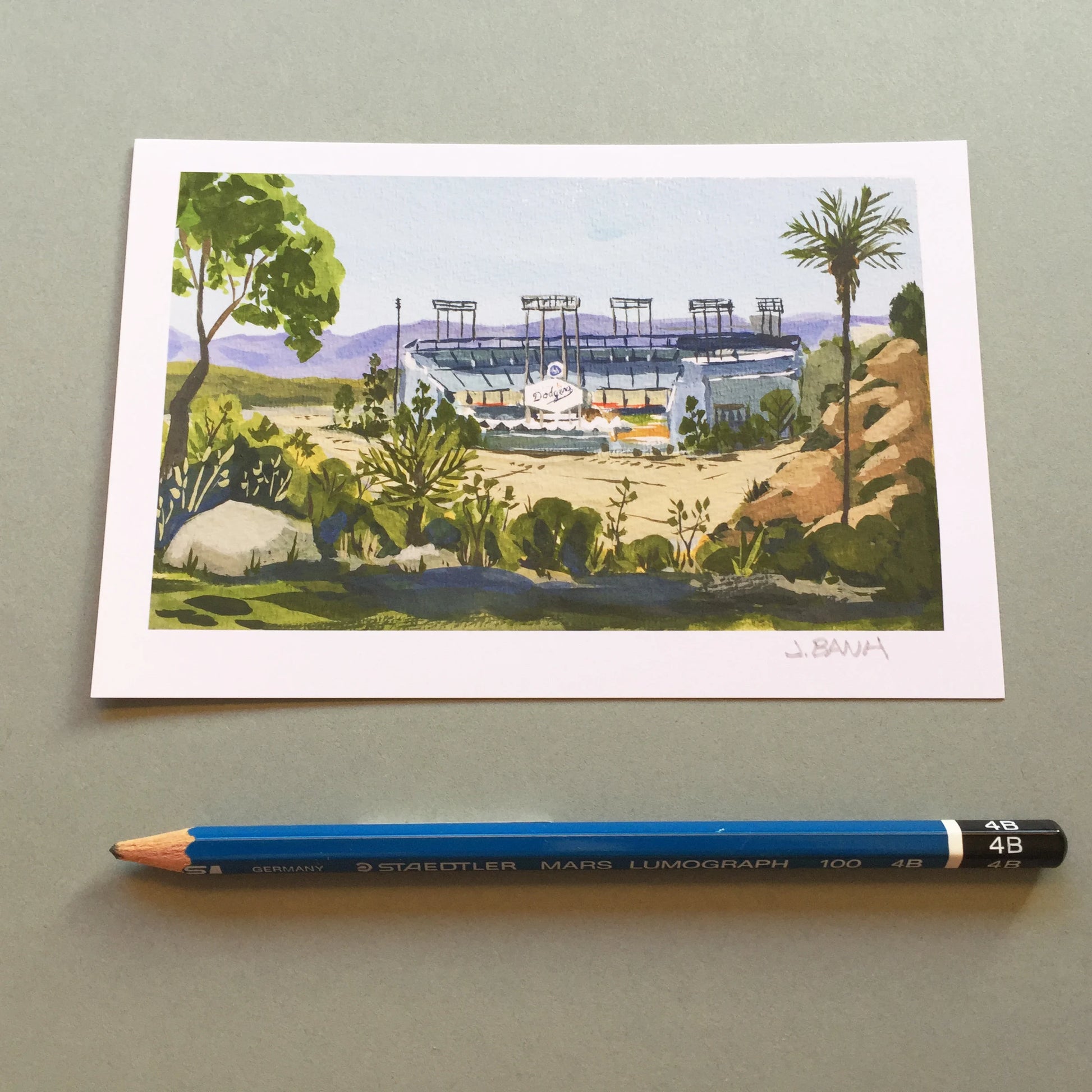 art print of dodger stadium